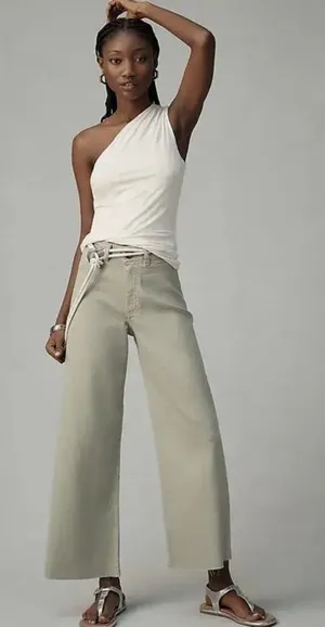 MAEVE Anthropologie The Ettie High-Rise Crop Wide-Leg Jeans by Size 27 thumbnail 1