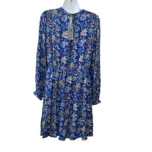 Daniel Rainn Blue Paisley Floral Tiered Mini Dress D52619GCD NWT Medium thumbnail 2