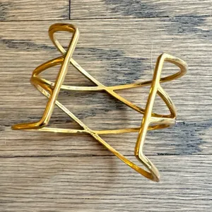 BaubleBar Gold Pavé Double Helix Cuff Bracelet thumbnail 3