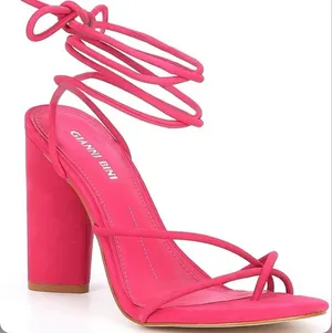 Gianni Bini Hot Pink Strappy Block Heel Sandal thumbnail 1