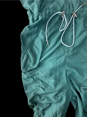 Fabletics x Madelaine Petsch McKenzie Woven Ruched Jumpsuit - Teal xs thumbnail 5