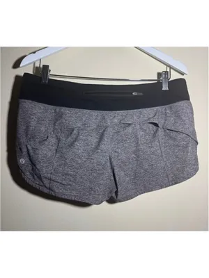 Lululemon Athletic Shorts Size 10 Grey Black thumbnail 2
