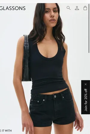 Glassons mid rise demin mini short thumbnail 1