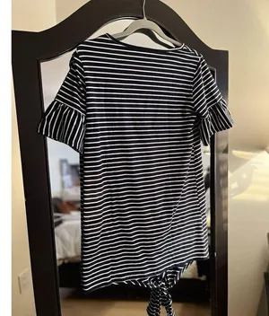 NEW Maternity Shirts Tie Front Knot Stripe Casual M thumbnail 3