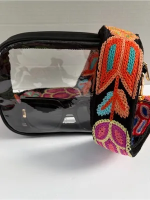 Clear Stadium Bag Crossbody | Western Embroidered Floral Strap thumbnail 3