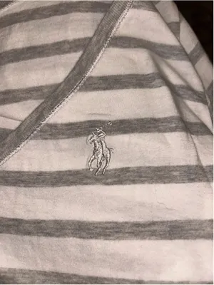 Women's Ralph Lauren Sport Striped Short Sleeve Tee, Size M, White/Grey thumbnail 3