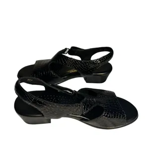 SAS Suntimer Women’s 8M Black Croc Print Leather Slingback Sandal Shoes thumbnail 2