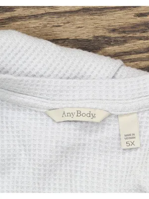Anybody Womens Brushed Waffle Knit Crew Neck Top A703129 Soft Gray 5X thumbnail 3