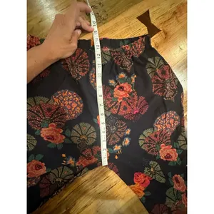 Unbranded Floral Pants Women's XL Black Red thumbnail 9