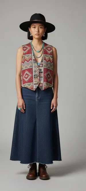 Vintage 90s Gotcha Covered Southwestern Tapestry Vest Aztec Boho Waistcoat Small thumbnail 1