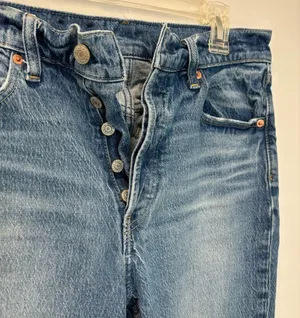 Gap Denim Cheeky Straight High Rise Button Fly Medium Wash Jeans thumbnail 3