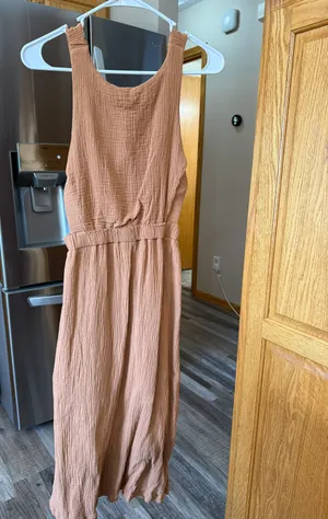 Maude Burnt Orange Midi Dress thumbnail 3