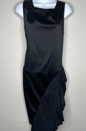 Vera Wang Lavendar Label Womens Asymmetrical Cocktail Dress in Black Size 4 thumbnail 1