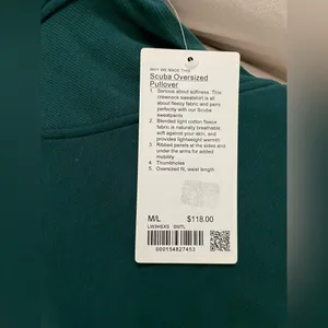 NWT Lululemon Scuba Oversized Pullover Wordmark Storm Teal Sweatshirt Size M L thumbnail 8