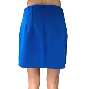 Zara Women's Blue High Waisted Career Pleated Mini Pencil Skirt Size S thumbnail 3