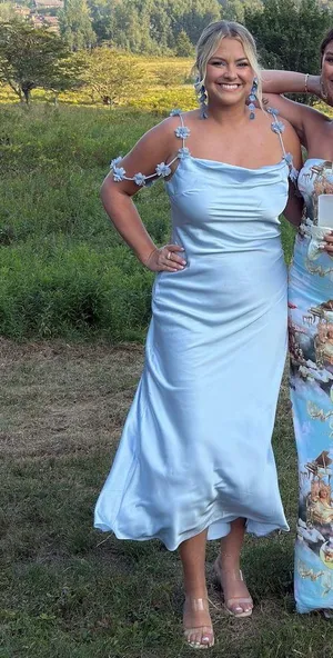 Blue Floral Dress Showpo thumbnail 1