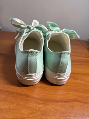 Converse Chuck Taylor All Star Lift Matte Satin lace Ribbon Sneaker Canvas Mint thumbnail 4