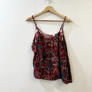 Anthropologie x Farm Rio Benita Cami Blouse Size S Toucans & Palm Pattern‎ thumbnail 7