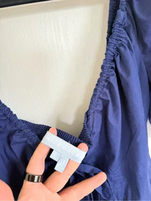 Hill House The Ophelia Midi Dress in Navy thumbnail 5