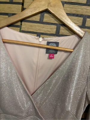 Vince Camuto gold shimmer gown size 8 thumbnail 7