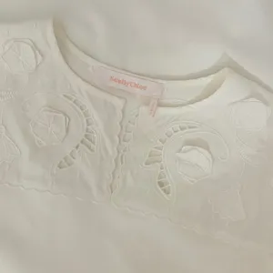 SEE BY CHLOÉ White Embroidered Lace Cutwork Yoked Knit Dress Solid Size Small thumbnail 10