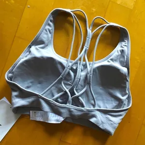 Fabletics Strappy Seamless Sports Bra Icy Gray Size Small thumbnail 2