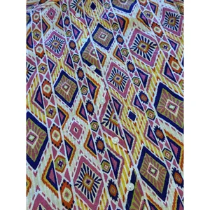 Chicos‎ Womens Size 0 Linen No Iron Button Up Shirt 3/4 Sleeve Aztec Colorful thumbnail 13