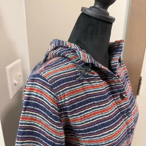 Burton Women's Colorful Stripe Serape Popover Sweatshirt Hoodie Half Button XS‎ thumbnail 4