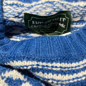 NWOT Aerie Fair Isle Drift Sweater Christmas Navy thumbnail 8