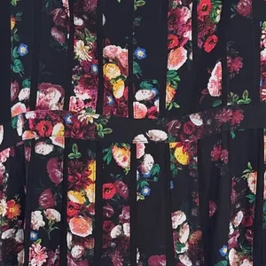Adrianna Papell Black Floral Pleated Sleeveless Midi Dress Wedding Guest Size 14 thumbnail 9