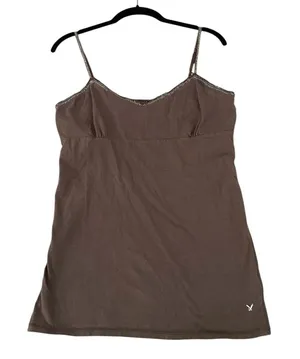Vintage Y2k American Eagle Babydoll Cami Tank Top Beaded Trim Preppy Summer thumbnail 1
