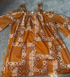 Brown Flowy Boho Top Size XXL thumbnail 1