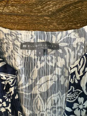 Elliott Lauren Flora Dress Women Small Blue Floral Tiered Sleeveless V-Neck thumbnail 4