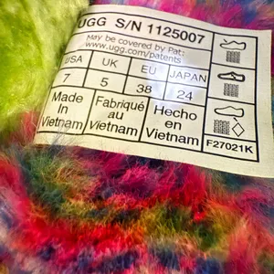UGG Multicolor Fluffy Slippers with Lime Strap thumbnail 3