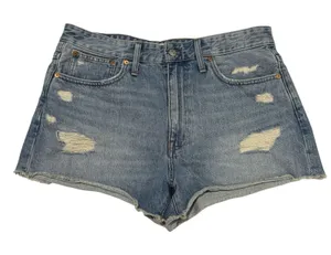 Madewell Relaxed Light Wash Frayed Denim Shorts Women's‎ Size 30 thumbnail 1
