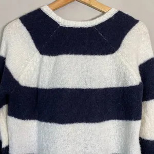 Anthropologie Sita Murt Long Sleeve Striped Wool Sweater Women Small Black White thumbnail 9