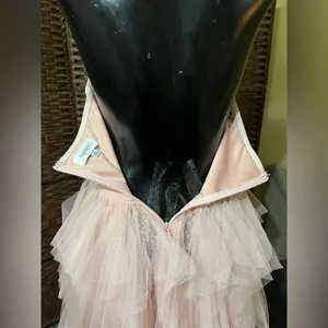 NEW Faeriesty Pink Lace Bodice Contrast Layered Mesh Hem Prom Dress Size Medium thumbnail 6