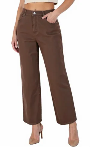 NEW Wide Leg High Waisted Cotton Stretch Baggy Loose Denim Pants 31/29 thumbnail 1