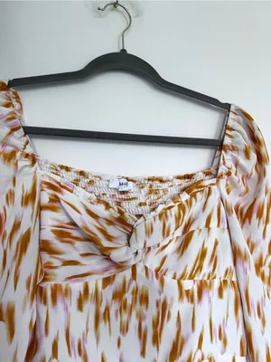 Rahi Bailey White & Gold Marble Long Sleeve‎ Mini Dress Size Medium thumbnail 3