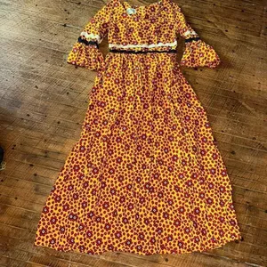 Roberta Lynn California vintage S bell sleeve floral maxi dress thumbnail 1