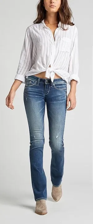 Silver Jeans Tuesday‎ Low Rise Slim Bootcut Jeans Size 25 thumbnail 1