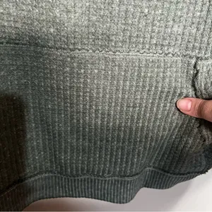We The Free People Westend Thermal Off-Shoulder Army‎ Green Sweater thumbnail 7
