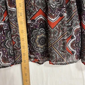AB Studio Floral‎ Paisley Sheer Blouse Women's Large Boho Flared Hippie Babydoll thumbnail 9