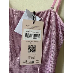 Oh Polly La Rochette Embellished Bandeau Cowl-Waist Maxi Dress Lavender Size 0 thumbnail 8