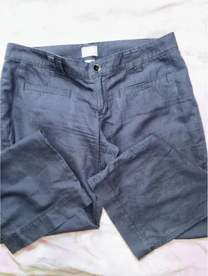 Converse One Star Wide Leg Pants Navy Blue Linen Blend Size 10 Fit 3 Beach Boho thumbnail 1