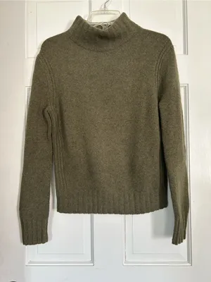 J. Crew Olive Green Turtleneck Sweater thumbnail 1