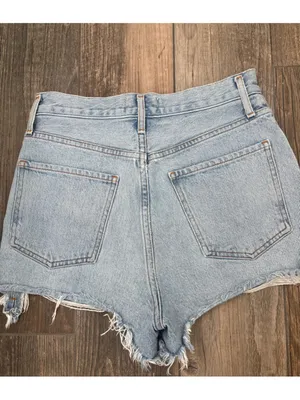 AGOLDE denim jean shorts light wash thumbnail 5