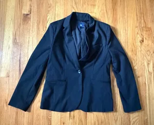 GAP Navy Blue Single Button Stretch Blazer Size 8 Professional Workwear thumbnail 1
