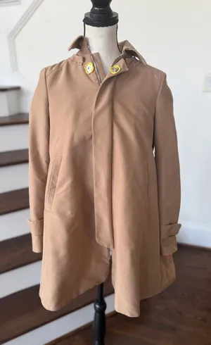 DSquared2 Oversize A-Line Swing Cropped Length Trench Coat Flaw thumbnail 1