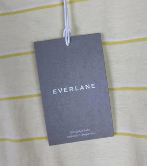 NWT Everlane The Organic Cotton Crew Yellow Stripe Size Small S NEW thumbnail 5